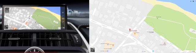 Lexus NX z Google Maps